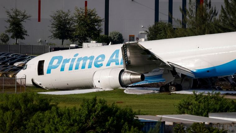 At least five killed after Amazon Prime Air cargo flight overruns, crashes at Miami airport