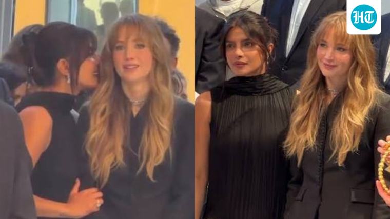 Jennifer Lawrence, Priyanka Chopra's interaction is going viral as they turn heads in Paris. Watch video