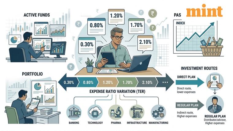 Mutual fund expense ratio gaps: Which diversified and sectoral equity funds cost investors the most — and least?